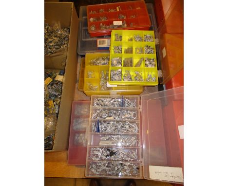 Seven Plastic Boxes of Metal Model Soldiers etc 