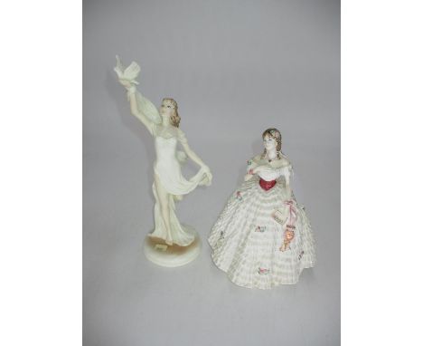 Two Compton &amp; Woodhouse Figures, Royal Worcester Spirit of Peace by Maureen Holson 585/200, CW453, and Royal Doulton My T