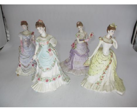 Four Compton &amp; Woodhouse Royal Worcester Figures Splendour At Court, A Royal Anniversary CW317, A Royal Presentation CW25