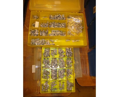 Six Plastic Boxes of Metal Model Soldiers etc 