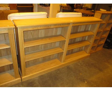 Long Light Oak Bookshelves, 167cm 