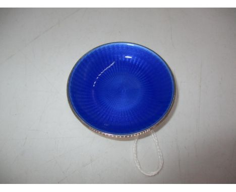 David Andersen Norway Sterling Silver and Blue Enamel Dish, 6cm 