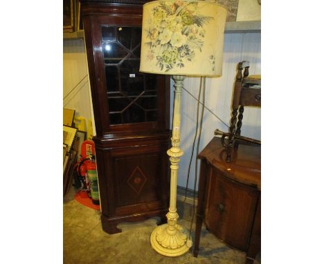 Painted Standard Lamp with Shade 
