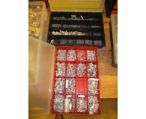 Four Plastic Boxes of Metal Model Soldiers etc 
