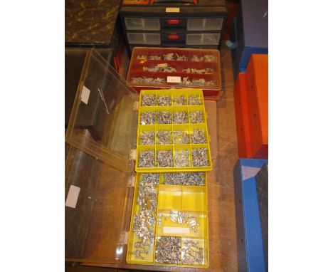Six Plastic Boxes of Metal Model Soldiers etc 