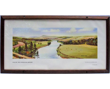 Framed and Glazed Carriage Print. RIVER SPEY BANFFSHIRE by Edward Lawson. Original type frame.