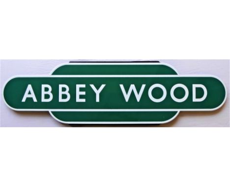 Reproduction BR(S) Totem Sign ABBEY WOOD. A quality enamel manufactured by Trackside.   