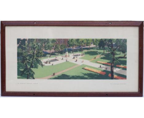 Carriage print THE ROOSEVELT MEMORIAL LONDON by F. Donald Blake. In an original type glazed frame.