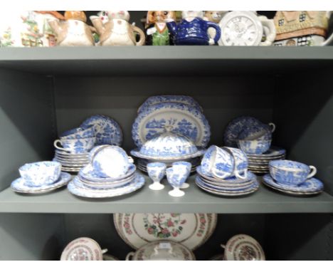 A part tea and dinner service with blue and white design by Spode Copelands 