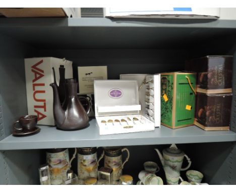 A selection of boxed table wares including Valuta coffee set