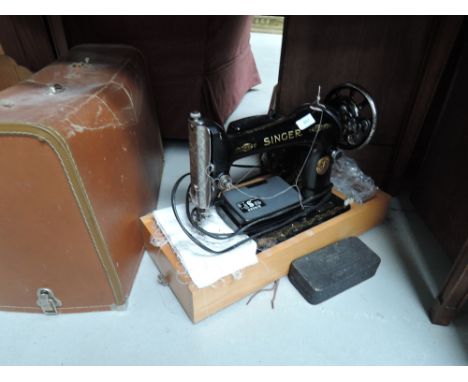 A vintage Singer electric sewing machine