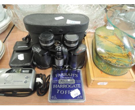A selection of curios including coins and currency and button selectionno bank notes