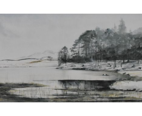 After Philip Alder (Local contemporary) a limited edition print, Blea Tarn in Winter, signed and numbered 103/500. Presented 