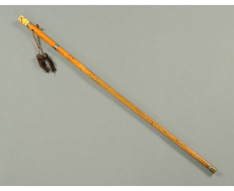 A 19th century sword stick, with inlaid ivory terminal and silver coloured metal mounts.  Length 93 cm.  CONDITION REPORT: Th