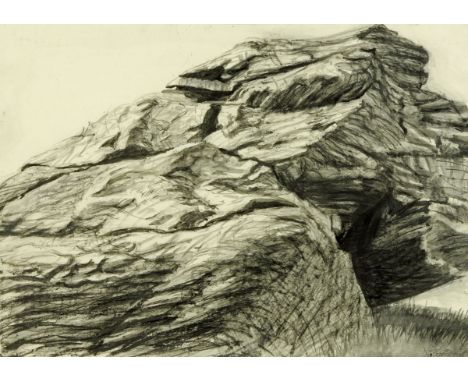 * Julian Cooper (b. 1947), pencil, black ink and wash, "Kirkstone Boulder I 1996".  41 cm x 59 cm, titled and signed verso (s