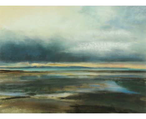 * Donald Wilkinson (20th/21st century), pastel, "Winter Evening, Holy Island".  52 cm x 68 cm, signed and dated (19)97, frame