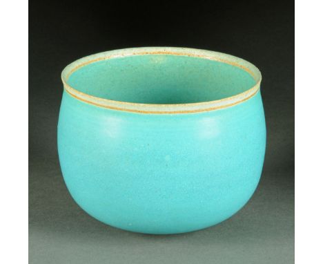 * Alev Ebuzziya Siesbye (b. 1938), a turquoise bowl, incised with initials and inscribed 76, with Galerie Besson label.  Diam