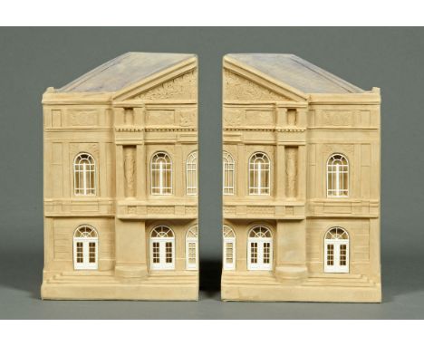 A pair of Baden-Baden Theatre & Opera House bookends, handmade in England, Timothy Richards, boxed.  