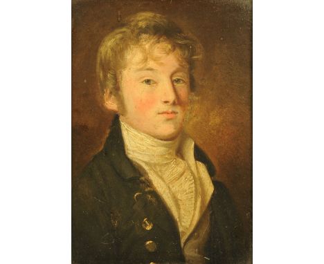 English School (19th century), oil painting on panel, portrait of the poet Robert Southey, bust length.  23.5 cm x 16.5 cm. C