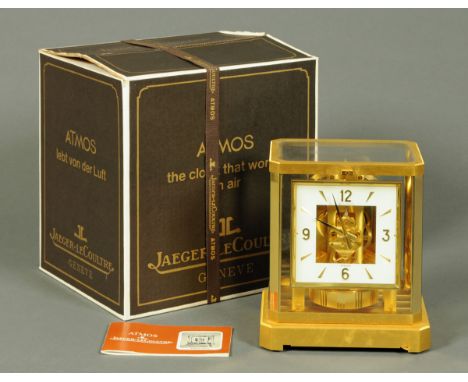 A Jaeger Lecoultre Atmos clock, Serial No. 434721, with original packaging and box, also with instruction booklet (see illust