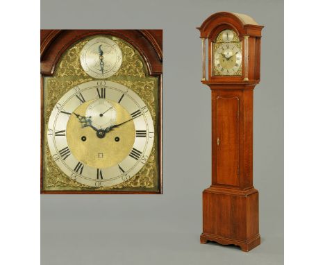 A George III oak longcase clock by Paul Griffis of London, with two-train eight day striking movement, with strike/silent to 