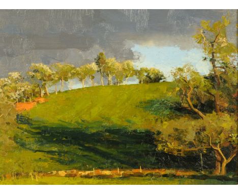 * Alan R. Thompson (b. 1953), acrylic on canvas board, "Hawthorns".  22 cm x 30 cm, signed and dated 2004 on rear panel.   CO