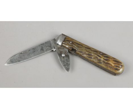 A folding shepherds knife Tellin & Co. Sheffield with stag antler scales.
