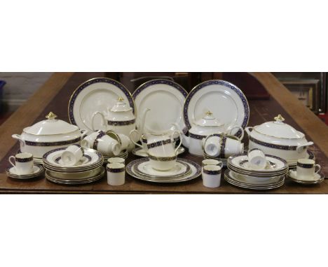 A Minton tea, coffee and dinner service decorated in the Edinburgh pattern, approximately 60 pieces.