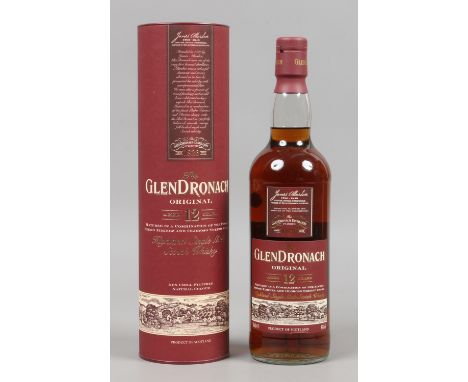 A boxed and sealed 700ml bottle of The Glendronach 12 year old single malt Scotch Whisky.