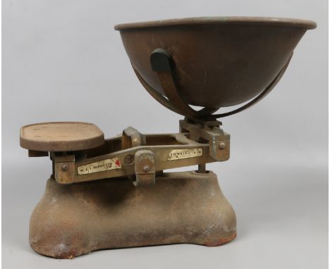 A set of vintage W & T Avery Limited shop scales.