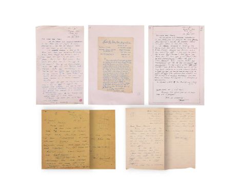 Peter Cushing (1913-1994) and Peter Ustinov (1921-2004) – a small selection of four original and one copy correspondence betw