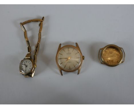 A collection of rolled gold and 9ct gold cased vintage watches, including a gentleman's Allaine Automatic Incabloc watch (not