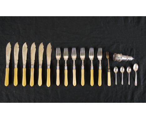 Antique Fish Knife and Fork Serving Set Silversmith E J Partridge Birmingham