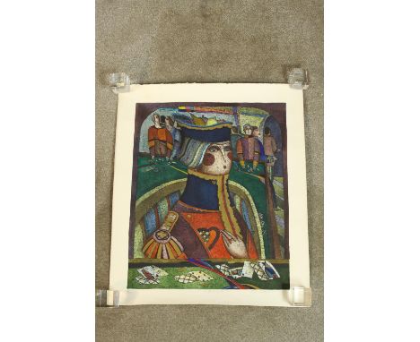 Alexandre Ivanov (Russian 1950-1998), coloured lithograph on paper, pencil signed and titled, unframed. H.59 W.55cm. 