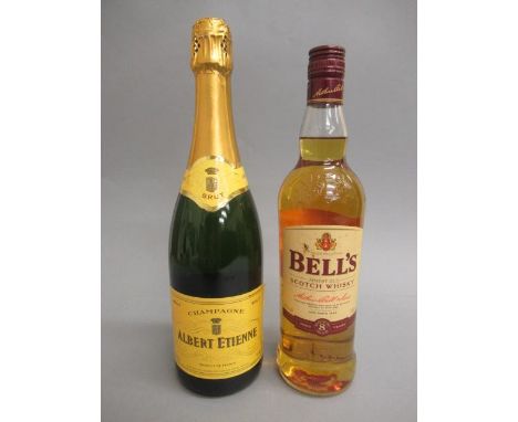 One bottle Bell's Finest Old Scotch 8 year old whisky, together with one bottle Albert Etienne champagne (2) (Est. plus 21% p