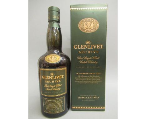 One bottle Glenlivet Archive pure single malt Scotch whisky, boxed (Est. plus 21% premium inc. VAT)Condition good