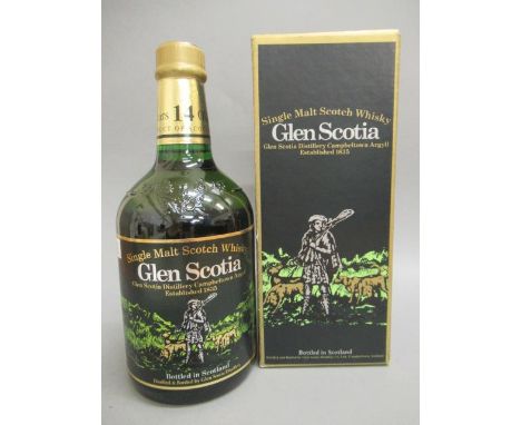 One bottle Glen Scotia 14 year old single malt Scotch whisky, boxed (Est. plus 21% premium inc. VAT)Condition good