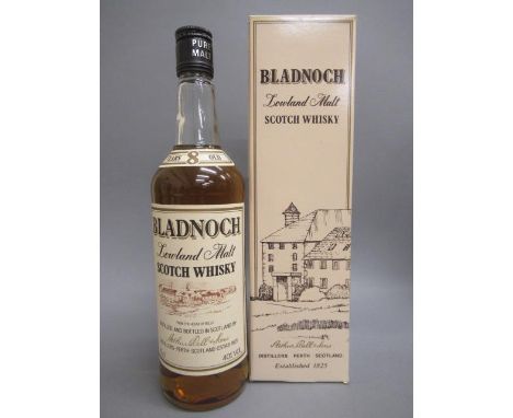 One bottle Bladnoch 8 year old Lowland malt Scotch whisky, boxed (Est. plus 21% premium inc. VAT)Condition good