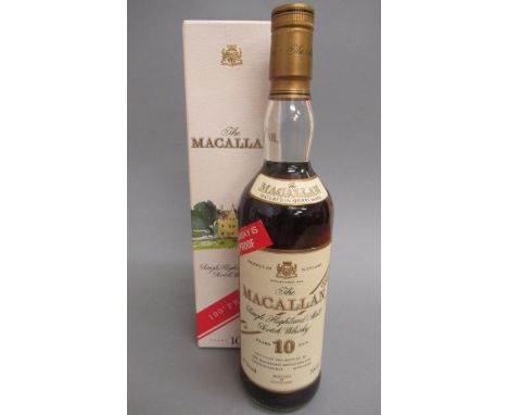 One bottle Macallan 10 year old 100ø proof single Highland malt scotch whisky, 57% vol, boxed (Est. plus 21% premium inc. VAT