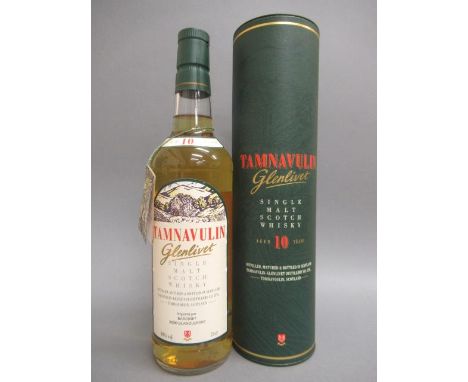 One bottle Tamnavulin Glenlivet 10 year old single malt Scotch whisky, in tube (Est. plus 21% premium inc. VAT)Condition good