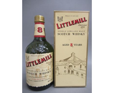 One bottle Littlemill 8 year old single Lowland malt Scotch whisky, boxed (Est. plus 21% premium inc. VAT)Condition good