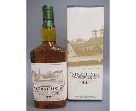 One bottle Strathisla 12 year old pure highland malt Scotch whisky, boxed (Est. plus 21% premium inc. VAT)Condition good