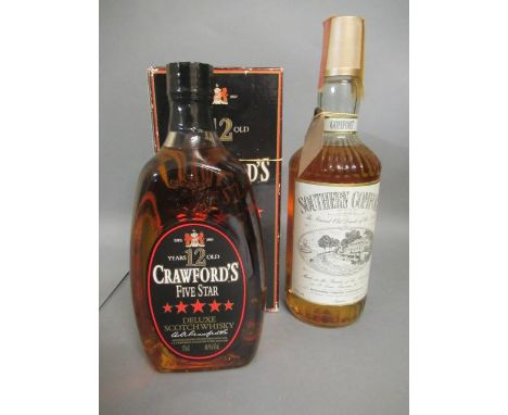 One bottle Crawford's 12 year old deluxe scotch whisky, boxed, together with a bottle Southern Comfort (2) (Est. plus 21% pre