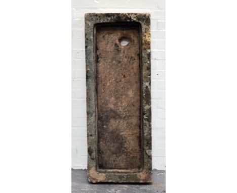 Concrete trough, 124cm x 47cm, together with three other garden planters (4).
