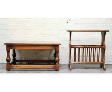 Ercol square low coffee table, and an Ercol magazine table (2).