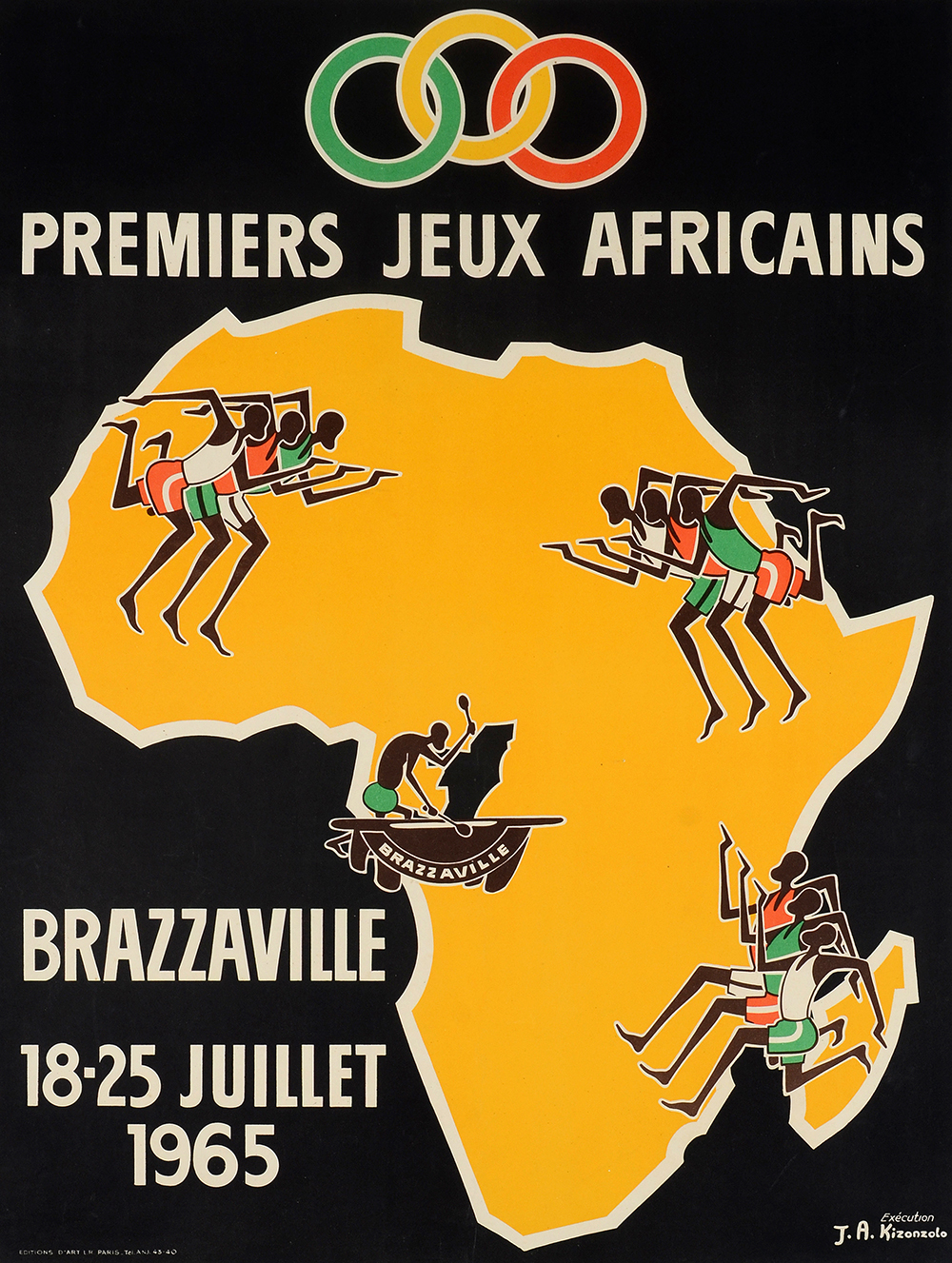 Affiche des 1er Jeux Africains ayant eu lieu à Brazzaville du 18 au 25