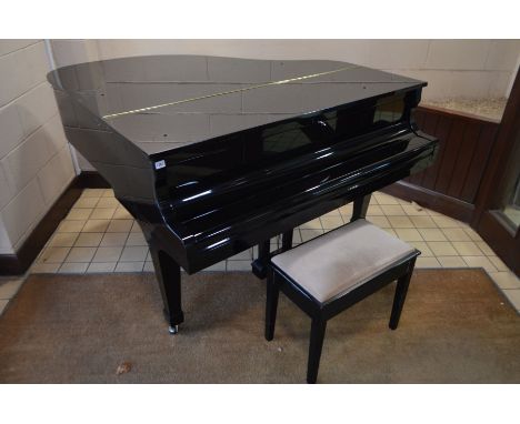 KAWAI (1985) A 5FT MODEL KG-1D BABY GRAND PIANO, in a gloss ebonised case, on square tapering legs, serial number 1605919, wi