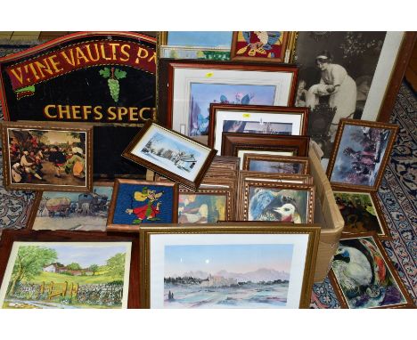 PAINTINGS AND PRINTS etc, to include H. R. H. The Prince of Wales 'View in the South of France' from an edition by The Mail o