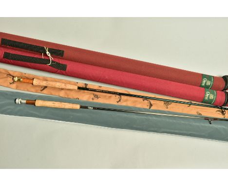 TWO ORVIS FLY FISHING RODS, comprising a Trident TLS Mid Flex 8.0, 10', 3 7/8oz, two piece and an Advantage 9' 3'' 3 1/8oz tw