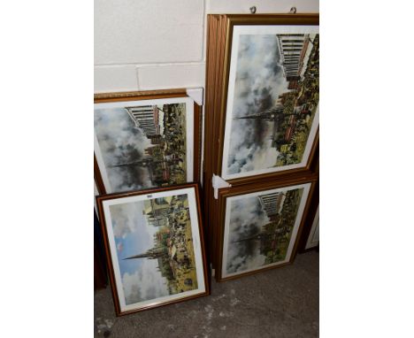 ROBERT K CALVERT (BRITISH 20TH CENTURY), twenty framed prints of nostalgic scenes of Birmingham 'The Old Bull Ring, Birmingha